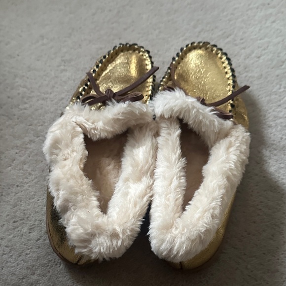 J.Crew Gold Moccasin Slippers! - Picture 3 of 6